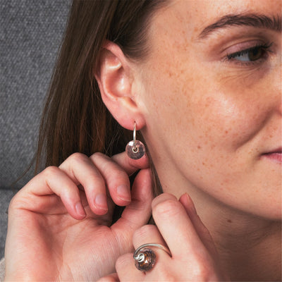 Smoky Quartz Pendants with Earring Hooks